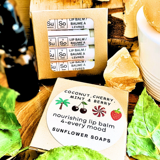 Lip Balm Gift Pack—Coconut, Cherry, Mint & Berry